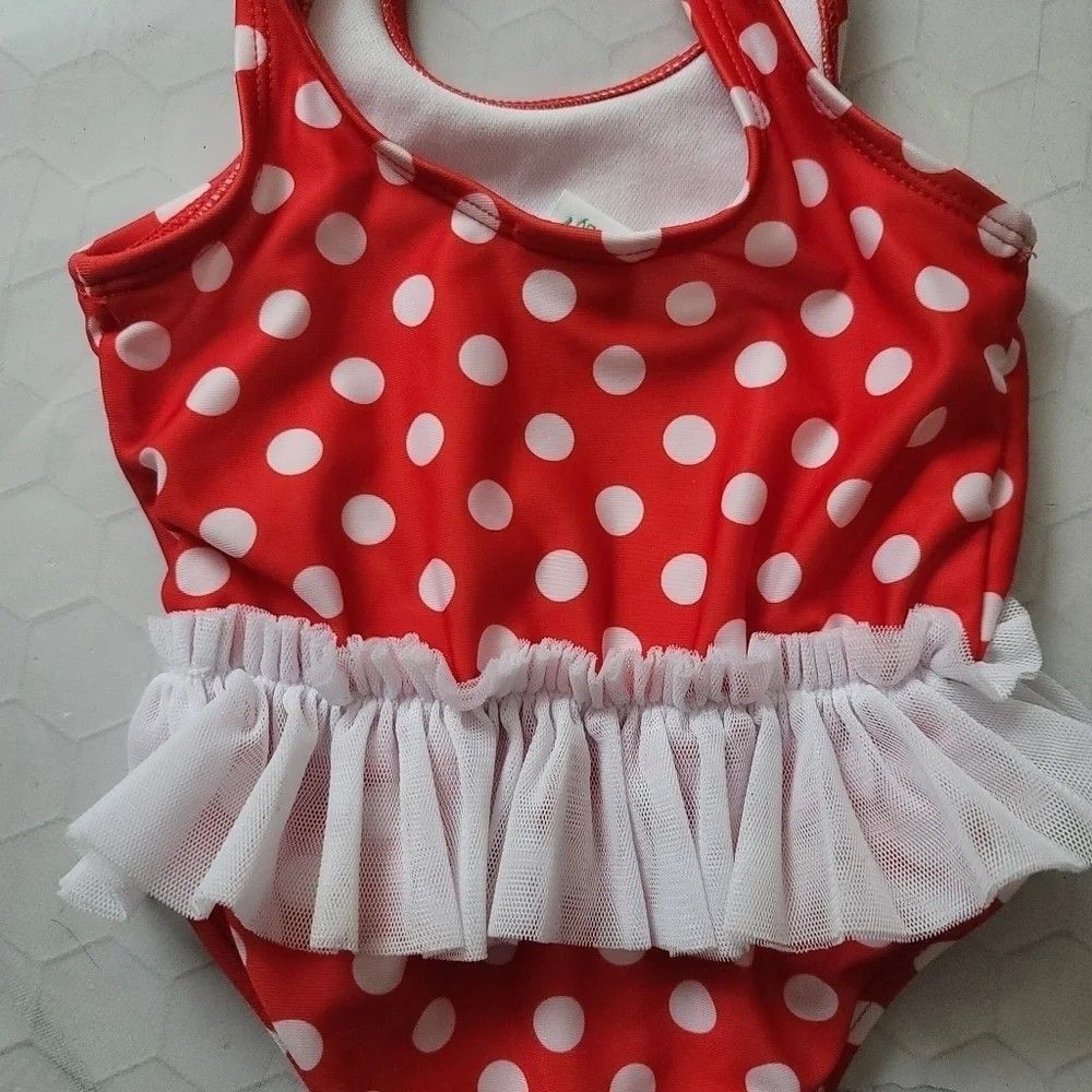 Disney Baby 6-9 Months Minnie Mouse Polka Dot‎ Tutu One Piece Swimsuit